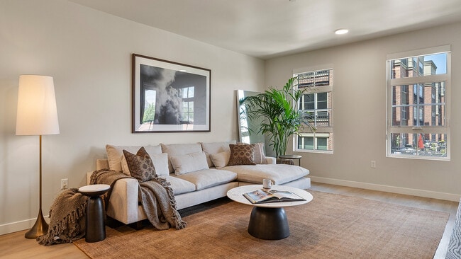 Living room with open layout in Jade model