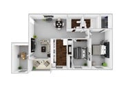 2 bed 2 bath den 1036 sqft