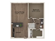 A2 1 dormitorio 1 baño 675 pies cuadrados
