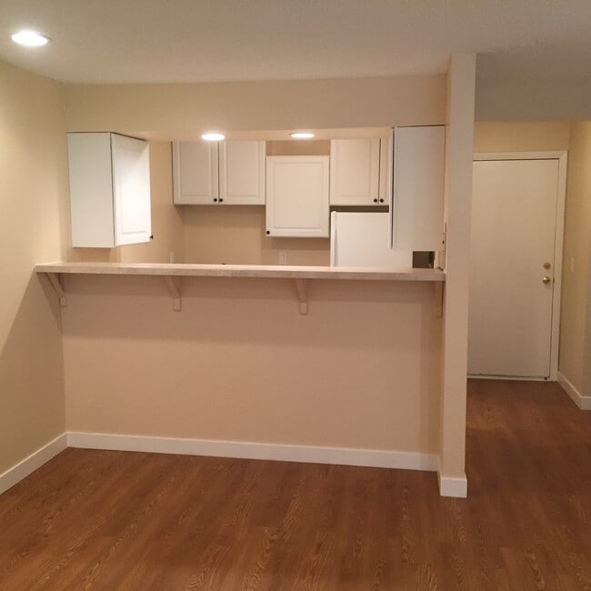 Looking to the kitchen