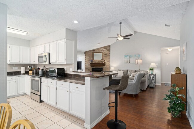 Open view from kitchen to living room