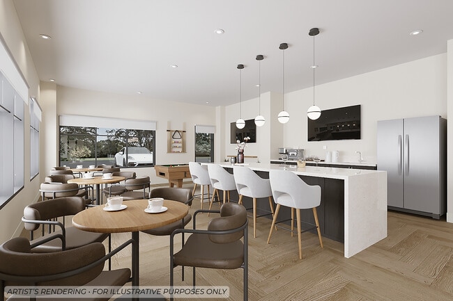 Resident clubhouse, community kitchen and billiards