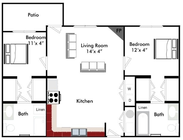 Functional Large Floorplan - Diamond Brooke