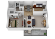 1 Bedroom/1 Bathroom Classic Floor Plan
