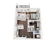 Jr One Bedroom floor plan The Meadows at Burnside Farms
