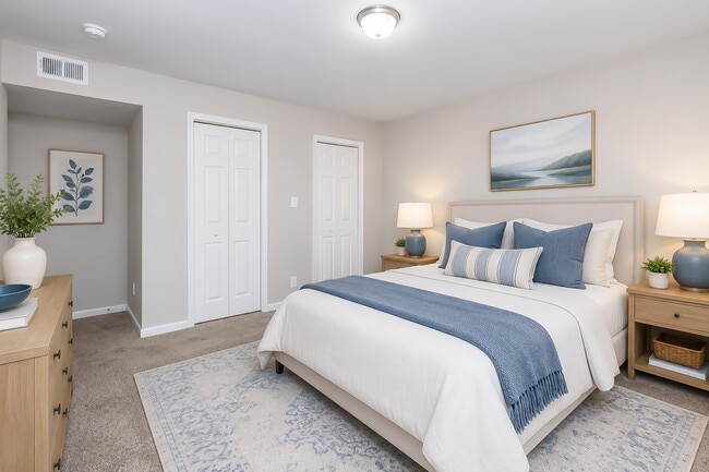 A welcoming bedroom with room for your favorite furnishings.