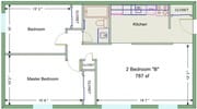 2BR/1BA