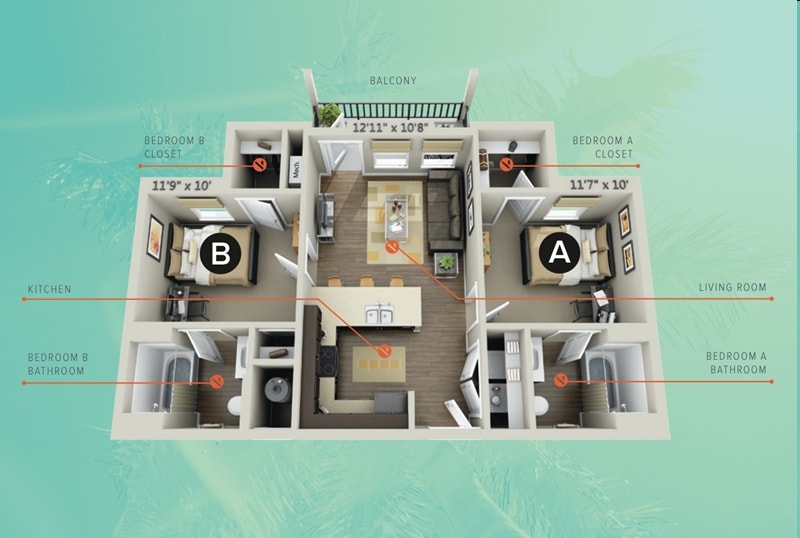 A - 2BR/2BA - A