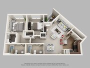 B2 2 Bedroom 2 Bath 1132sf