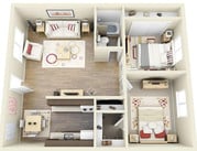 2 bed 1 bath
