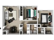 Two Bedrooms One Bathroom, Laundry Room with Full-Sized Washer/Dryer Connections, 900 sqft, Walk-in Closet in Primary Bedroom