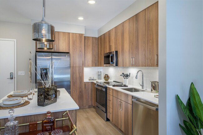 Model Apartment Kitchen and Living Area