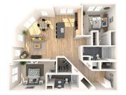 2 bedroom, 2 bathroom