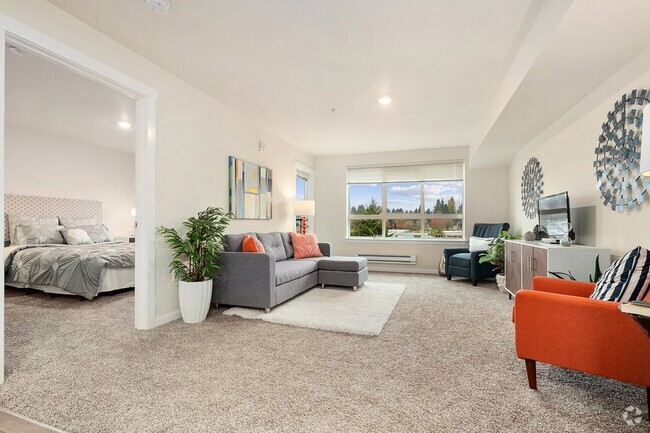 Tukwila Village Living Room and Bedroom - Tukwila Village Senior Living Apartments