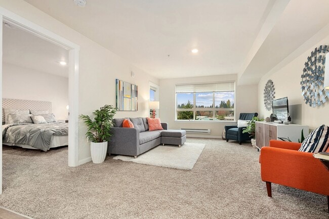 Tukwila Village Living Room and Bedroom