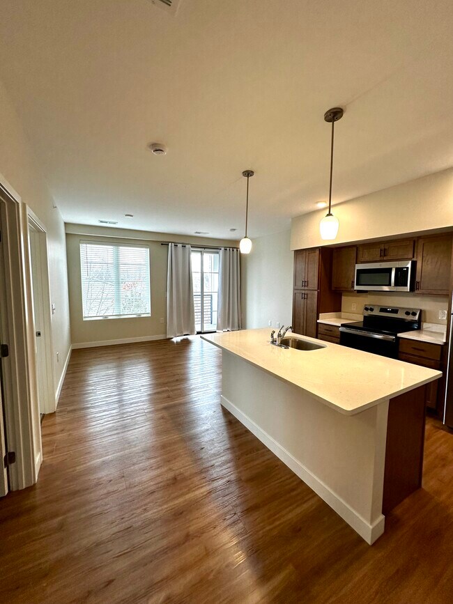 Kitchen & Living Rm w/ Balcony - The Downtown on Grant