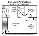 4.5 Room 2 Bed 1 Bath