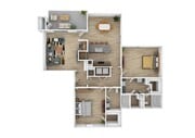 2 Bedroom | 2 Bath | 1258 SF