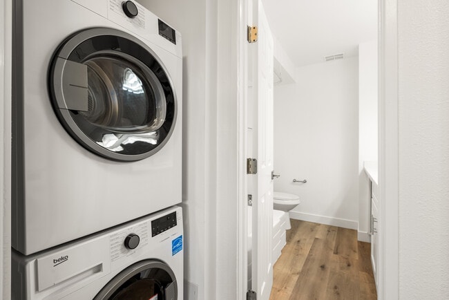 Simplify your routine with a washer and dryer inside your home.
