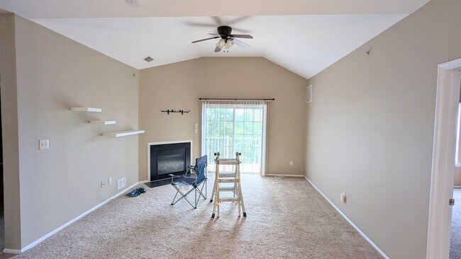 Living Room with 13 ft ceilings