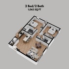 2 habitaciones/2 baños