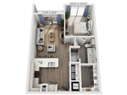 Floor plans are artist’s rendering. All dimensions are approximate. Actual product and specifications may vary in dimension or detail. Not all features are available in every apartment. Prices and availability are subject to change.