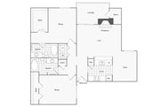 2 BR x 2 BA - B Floorplan