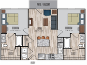 B1: 2BD | 2BA | 851 SF