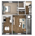 One Bedroom One Bathroom