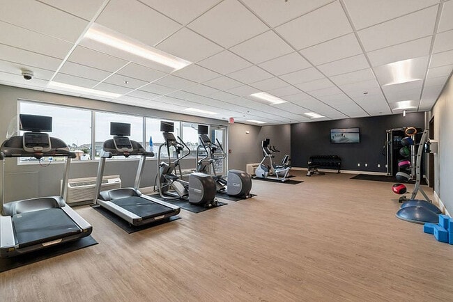 The fitness center is available to residents 24/7.