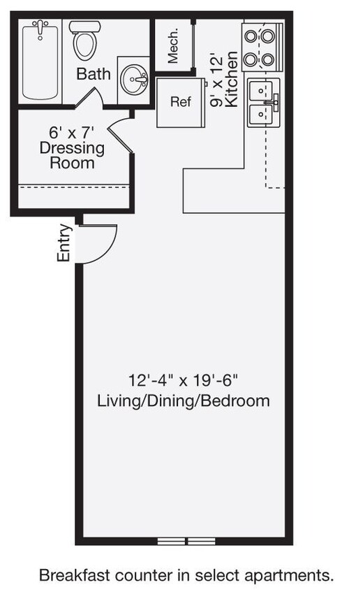 Floor Plan - Oakwood Commons Studio