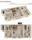 2 Bed 2 Bath - 1,110sf