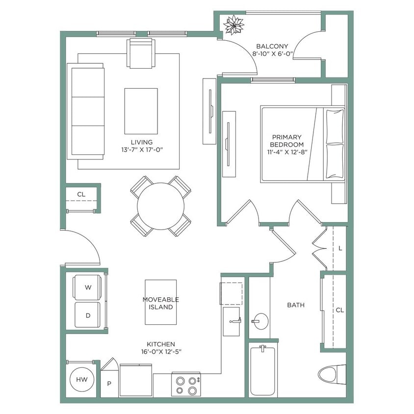 Floor Plan - 1x1 A1