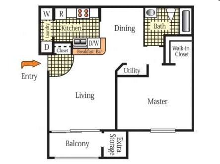 1BR/1BA - One Bedroom