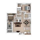 The Woodbridge - 2 Bed, 2 Bath, 1050 sq. ft.