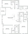 1,565 square foot three bedroom, three bath apartment home