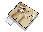 Polo Club 1 Bed w/d connections 3D floor plan