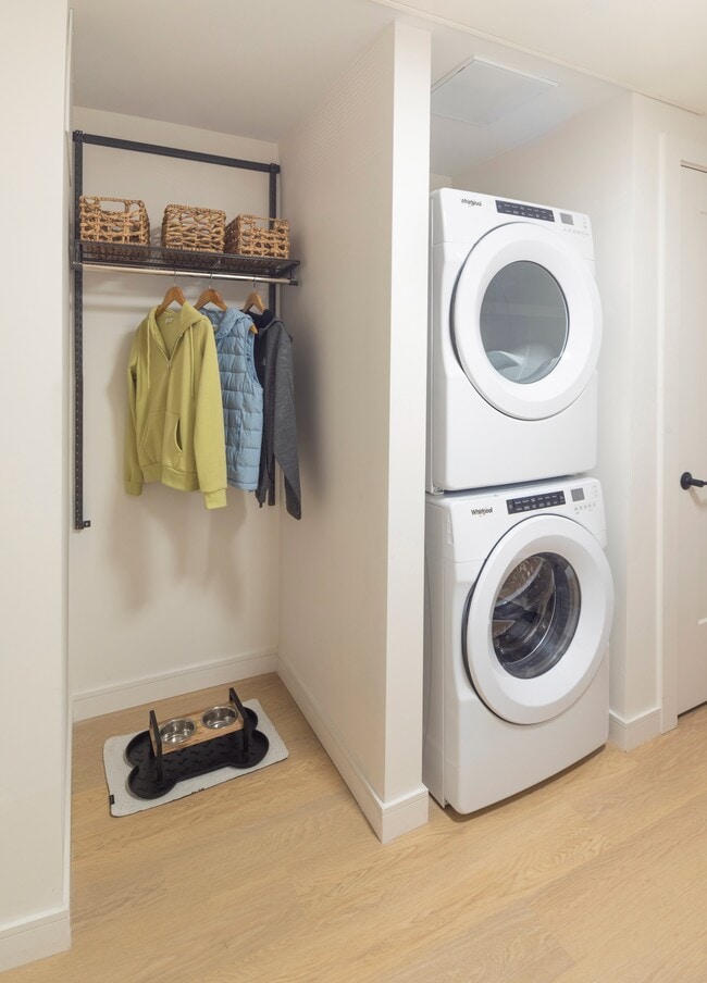 Convenience meets modern living with in-home washer and dryer, making laundry day a breeze