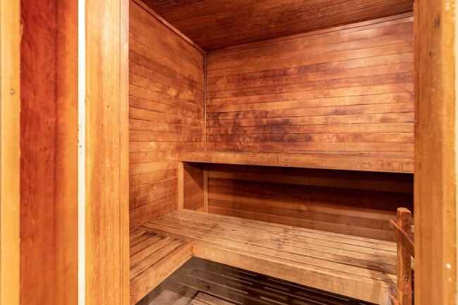 Unwind and recharge in the soothing sauna at Cedar Crest Apartments.