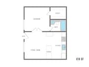 1 Bedroom, 1 Bathroom 418 SF