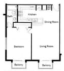1 BR / 1 BA - 740 sq. ft.