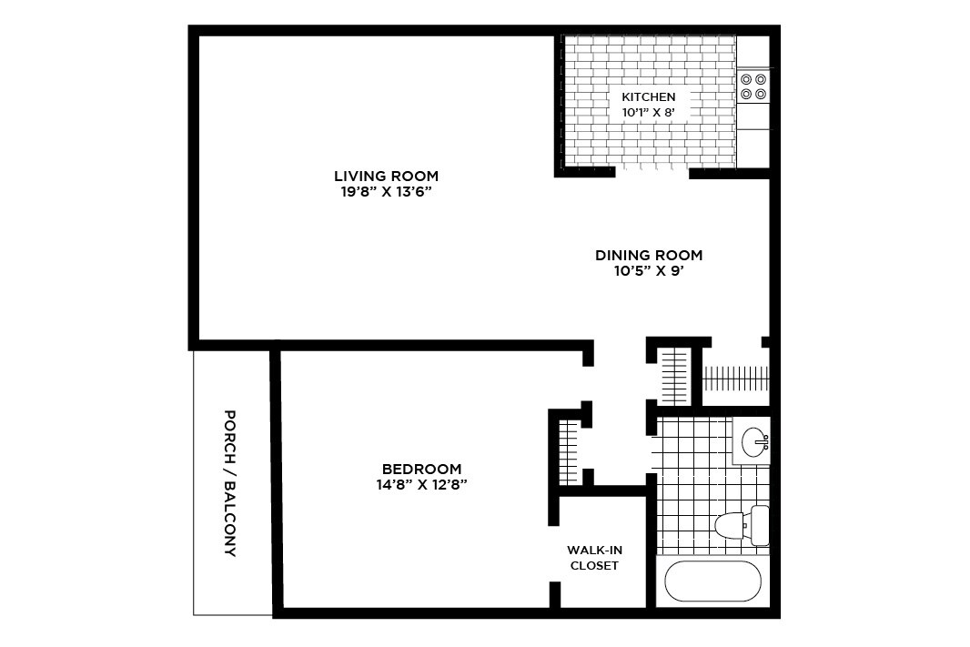 Floor Plan - 1 Bedroom
