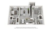 Una representación en 3D del plano de planta de The Biltmore.