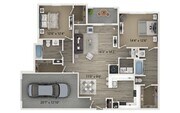 Two bedroom two bath floor plan