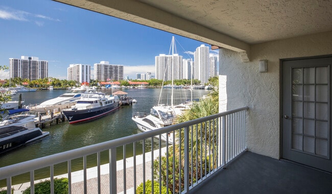 Private balconies with views of the marina