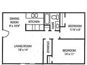 2BR/1BA