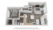 A 3D rendering of The Willow floor plan