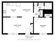 1 Bed/ 1 Bath- 660 sq ft.- Floor Plan A- Square footage and exact layout may vary.