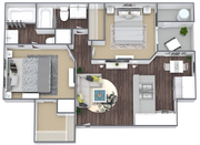 Two Bedroom, Two Bath