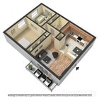 2 Bedroom 1 Bath with Furniture